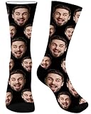 MeMoShe Custom Face Socks, Personalized Funny Socks Picture Gifts with Photos, Customized Valentine's Day Gag Gifts for Men Women