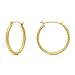 14k Yellow Gold Twisted Square Tube Hoop Earrings (20mm - 0.8'')…