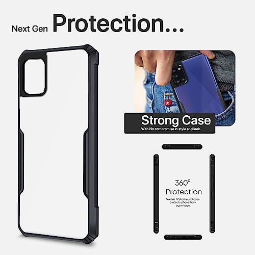 Image of Pikkme Back Cover for Samsung Galaxy A31 | Ultra Hybrid Shockproof Case | Full Camera Protection | Raised Edges | Clear Transparent Bumper Case (Black)