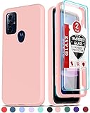 LeYi for Moto G Play 2023 Case, Motorola G Play 2023 Case with [2 x Tempered GLass Screen Protector], Full-Body Shockproof Soft Liquid Silicone Protective Phone Cover Case for G Play 2023, Pink