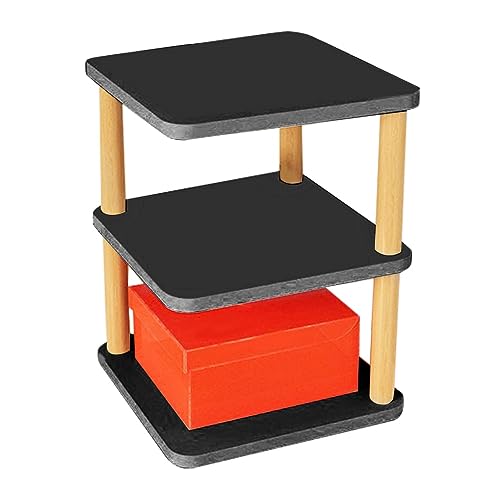 Evzvwruak 1 estante de almacenamiento de zapatos de madera para ahorrar espacio, torre de entrada independiente sin herramientas para montar, color negro frío