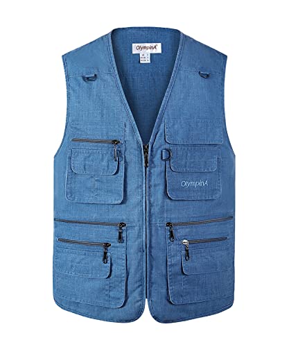 Btmpmcs Hombres Chaleco de Pesca con Multibolsillos Aire Libre Casual Transpirable Chaleco Ligero Cámping Caza Fotografía Chaleco Chaqueta Sin Mangas de Multifunción