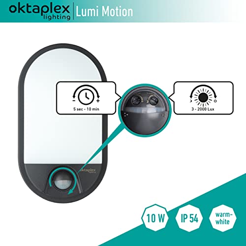 Oktaplex lighting Lampada LED Esterno con Sensore