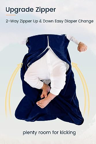 Image of TotAha Warm Sleep Sack 0-3 Months,Soft Quilted 1.0 TOG Wearable Blanket Baby Sleep Bag with 2-Way Safe Zipper