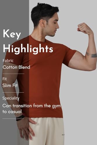 Image of Men's Crew Neck Slim Fit Gym Sports T-Shirt