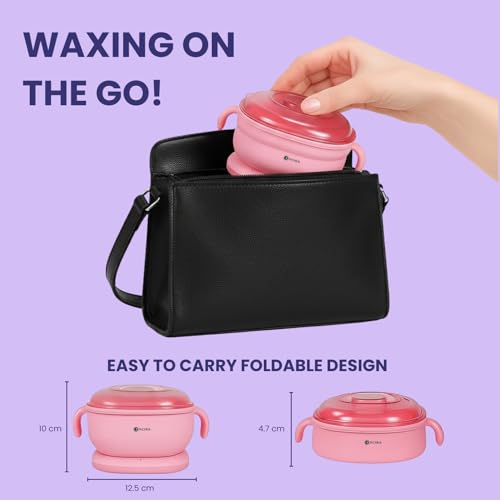 Image of ENORA Premium Waxing Kit for Women - Silicone Wax Warmer for Hair Removal, Eyebrow, Bikini, Legs, Face, Brazilian Wax & More - Machine + 4-Pack Hard Wax Beads (100 g)+ Accessories, Pink (100 Gram, SILICONE-COMBO(100GRAM))