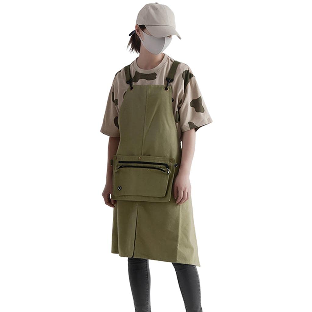 Delantal multiusos para cocina, jardinería, restaurante, barbacoa, color caqui, 81 x 73 cm