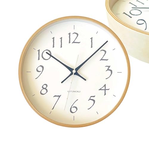 KATOMOKU plywood clock 20 ライトブラック km-119BK 掛け時計 連続秒針 直径25.2cm (クオーツ時計)
