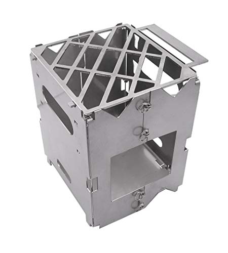 лит Campingkocher Faltbarer Edelstahl Hobo Kocher Outdoor Survival Holz Spiritus Alkohol Klapp Ofen Tragbar Mini Herd Stove Grill. Auch für Esbit