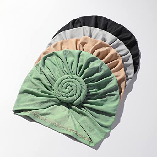 Image of KYNARI Turban Head Wraps for Women, Pretied Stretch Bonnet Hair Wrap | African Knot Turban Hats Pre Twist Headwear Soft Head Scarf Elastic and Breathable Head Covering Cancer Caps for Black Women