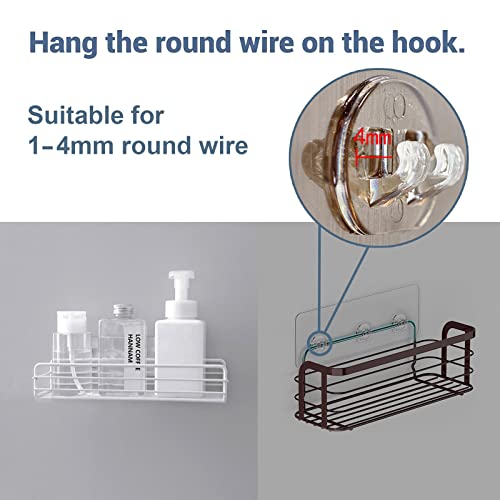 2 Pcs Corner Shower Caddy Adhesive Sticker Replacement Hook, Strong Sticker Hooks For Shower Caddy Bathroom Rack Shelf Soap Dish Basket Wall Hanging, No Drilling Bath Kitchen Organizer Accessories #TOP1