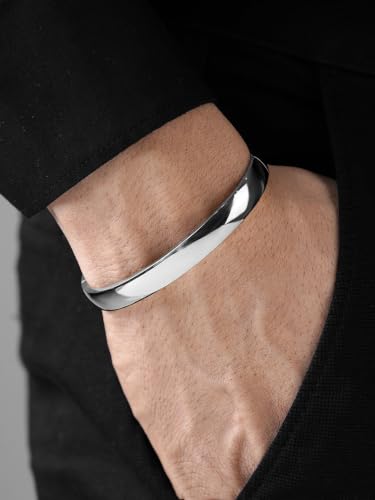 Image of SWASHAA Ethan Kada Oval Shape Stainless Steel Bracelet for Men
