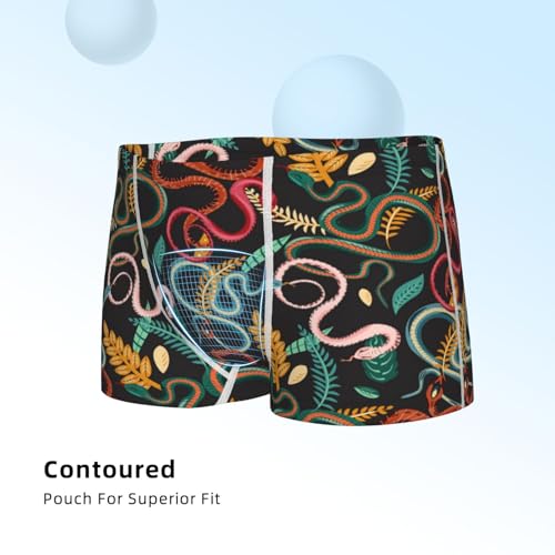 Boys' Cotton Boxer Brief Soft Underwear-Snake And Flower4