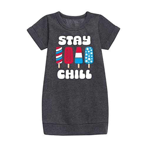 Instant Message - Americana - Stay Chill Patriotic Popsicles - Toddler & Youth Girls Fleece Dress