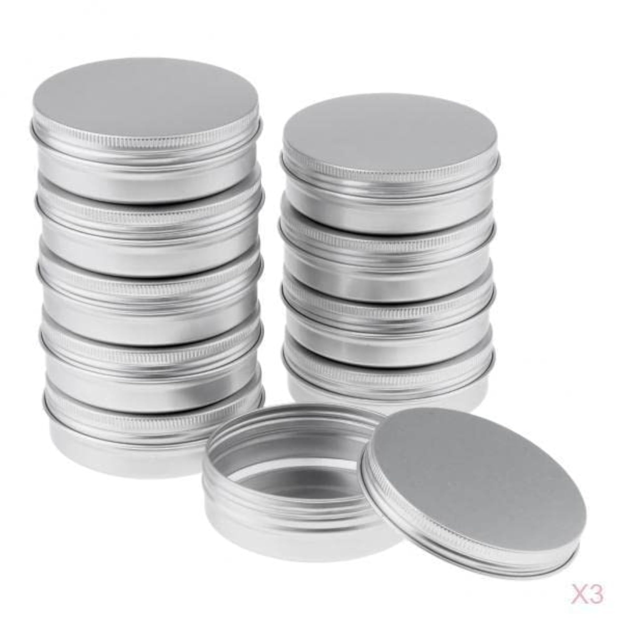 30 Empty Aluminum Tins with Screw Lids