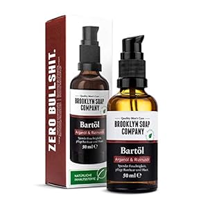 Bartöl (50ml) · BROOKLYN SOAP COMPANY · Beard Oil für Herren· Tägliche Bartpflege für einen weicherer Bart & weniger Jucken ✓