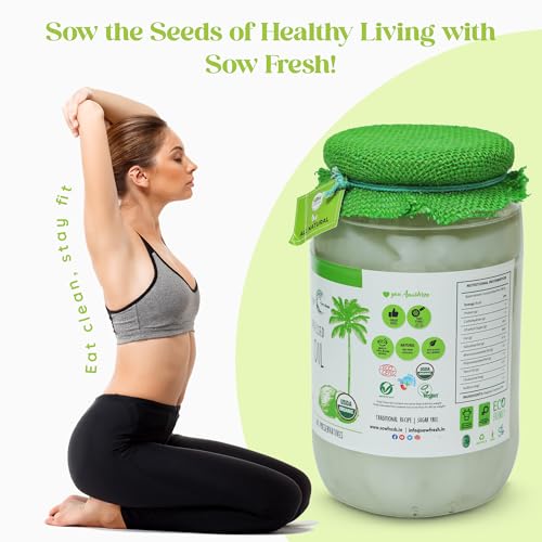 Image of Sow Fresh Grown By Nature Organic Cold Pressed Extra Virgin Coconut Oil, 1 Liter