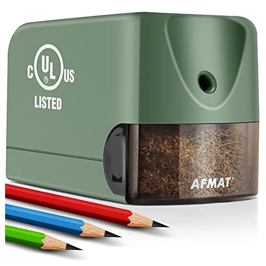 Electric Pencil Sharpener Heavy Duty, AFMAT Pencil Sharpener Electric for Classroom, UL Listed Plug in Pencil Sharpener for 6.5-8mm No.2/Colored Pencils, w/Upgraded Helical Blade(Sharpen 10000 Times)