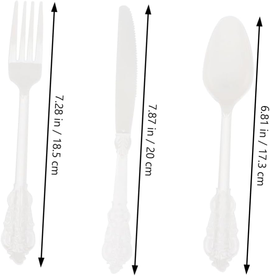 12pcs Gilding Cutlery Heavy Duty Plastic Utensils for Parties Dinners and Catering Design Knives Forks Spoons