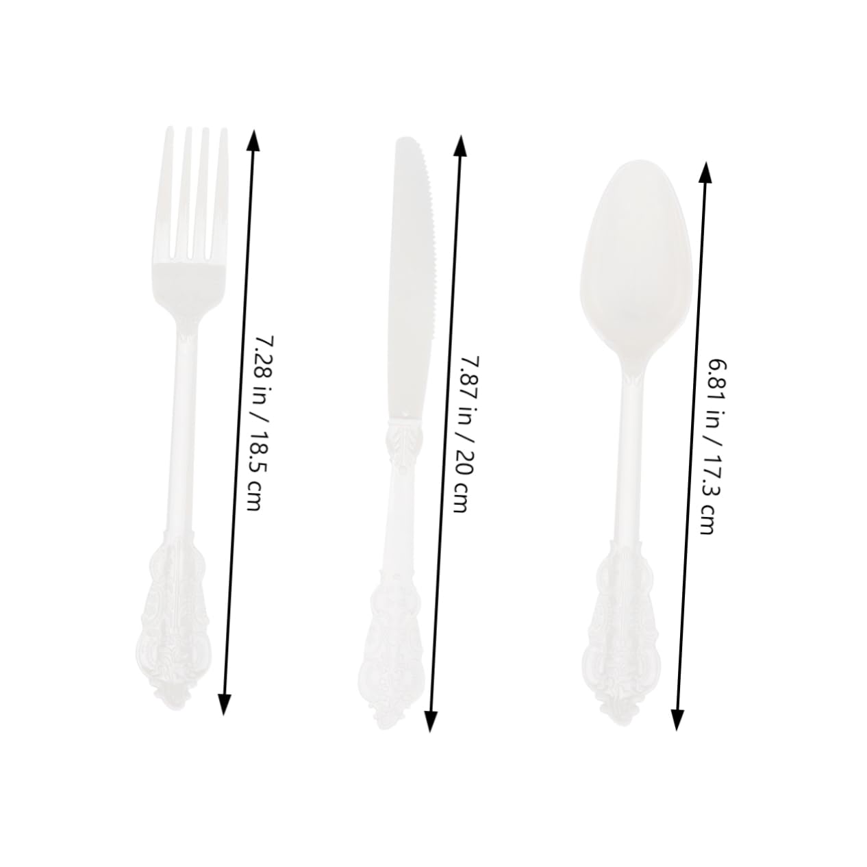 VALICLUD 12Pcs Healthy Cutlery Plastic Knives Forks and Spoons White Tableware for Parties Banquets and Catering Events and Reliable Utensils
