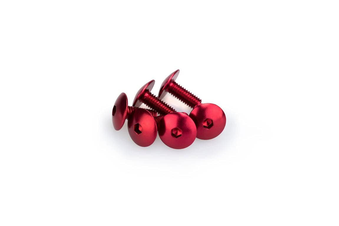 Puig Red M6 Domed Screws 15mm x 6