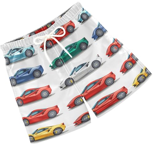 Pigsaly Boys' Swim Board Shorts Yellow Green White Red Blue Sportcar Boy's Swim Trunks Kids Swimwear 3T
