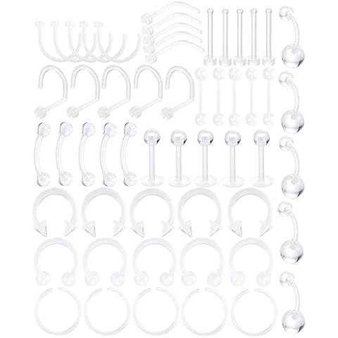 Oveta 55pcs Clear Piercing Retainers Cover