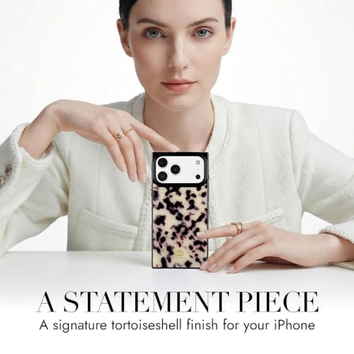 Image of COCOMII Rectangle for iPhone 18 Pro Max /17 Pro Max Case, Ivory Tortoise
