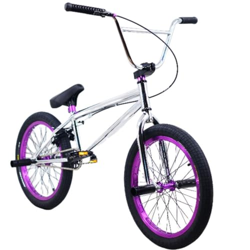 BMX���]�� 20�C���` Biketrial�AStreet BMX�o�C�N�A-360°��]�ȃn���h ���Y�f�|�̃{�f�B�A��l�q�����S�҃��x�����獂�x�ȃ��C�_�[BMX�o�C�N�A�v���̃O���[�h�X�^���g�A�N�V����BMX���]��,Electroplated purple,
