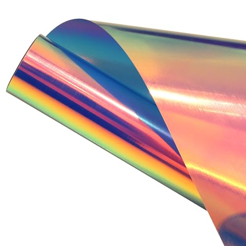 Image of Holographic HTV Vinyl Rolls Holographic Heat Transfer Vinyl 10 inch x 6 feet Iron On Vinyl for T-Shirts DIY Design, Silhouette Cameo & Heat Press Machine