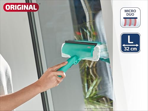 Image of Leifheit Replacement Fleece for 3-in-1 Window Cleaner with Microfibre Fleece 51320, for Window Squeegee and Frames, 32 cm