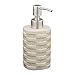 Produktbild Relaxdays Seifenspender, 200 ml, nachfüllbar, Bad, WC & Küche, Polyresin, Edelstahlpumpe, Flüssigseifenspender, beige
