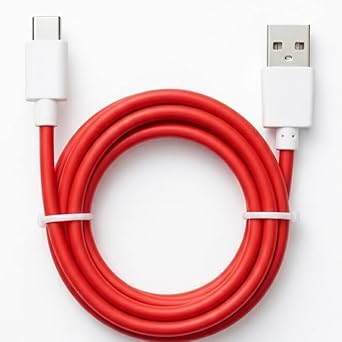 WIRESLAB 80W USB-A to Type-C Fast Charging Cable, Red, Compatible with OnePlus, Oppo, Realme, Redmi, Xiaomi, Supports Dash, Warp, Vooc, Dart