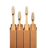 Panda Bambu’s Premium Quality Bamboo Toothbrush | Natural Soft Plant-Based Bristles | Ergonomic Moso Bamboo Handle | 100% Sustainable Packaging | Toothbrush for Adults and Teenagers | Pack of 4