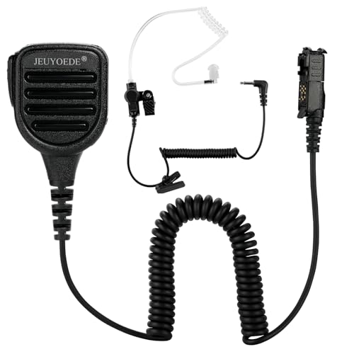 JEUYOEDE Waterproof Radio Mic Remote Handheld Walkie Talkie Microphone with 3.5mm Audio Jack Compatible with Motorola XPR3300 XPR3300e XPR3500 XPR3500e Black