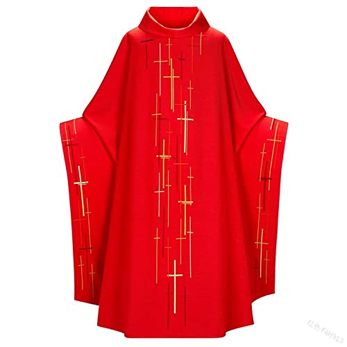LYDHDY Halloween Männer mittelalterlichen Schal Mantel - Gebet Roben Kirche Kleid Karneval Priester Mönch Mantel Capes Ritter Party Cosplay Kostüm (Color : Burgundy, Size : 5XL) Cover
