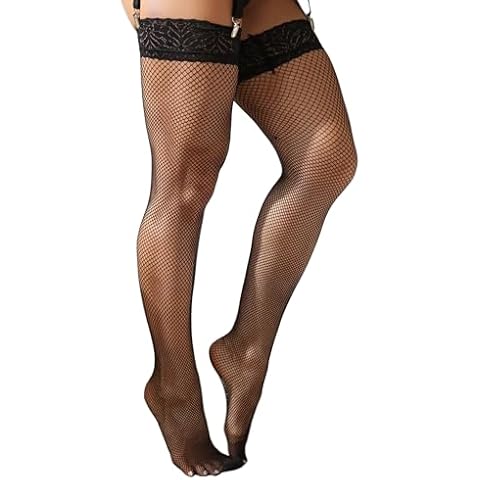 Sunshinelady Plus Size Fishnet Hold Up Stockings Cover