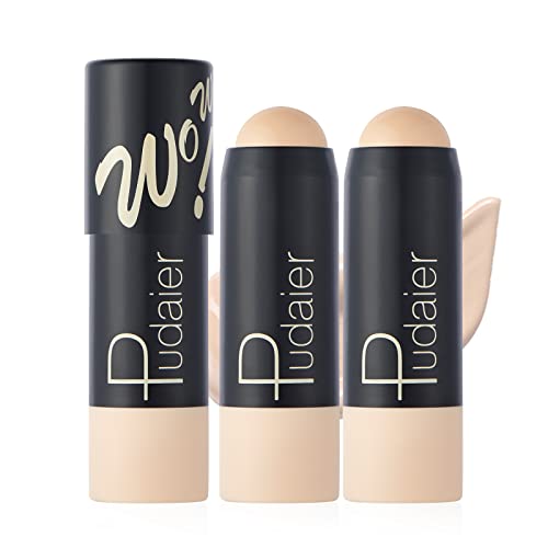 Marine Forest Concealer Stick, 2 Pcs Creamy Medium to Full Coverage Contour Makeup Stick, Light and Oil Control Matte Under Eye Face Concealer Makeup Kit, Upgrade Design (White)