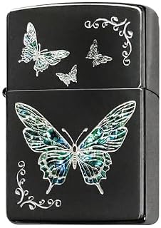 ZIPPO(ジッポー）２-BT バタフライ デザイン シェルカラー プレゼント (ブルー)