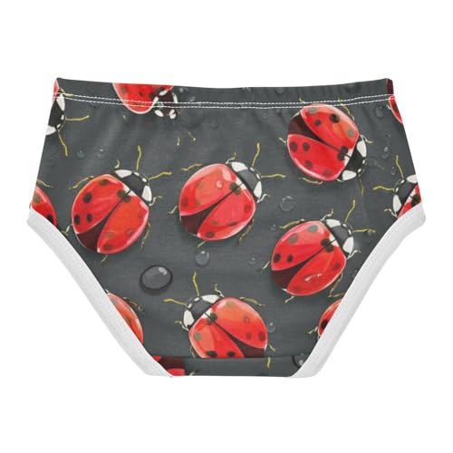 Fancy Girls Underwear Toddler 2t Cotton Panties Little Girl Red Ladybugs Black Spots Black Underpants Briefs2