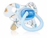 0-6 m Nuby Geo - Chupete Ortodóntico Con Tetina Pequeña De Silicona Con Filamentos, 0-6 M, Color, Azul