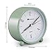 Alarm Clock.Mensent 4 inch Round Silent Analog Alarm Clock Non Ticking,with Night Light, Battery Powered Super Silent Alarm Clock, Simple Design Beside/Desk Alarm Clock (White) (Geen)