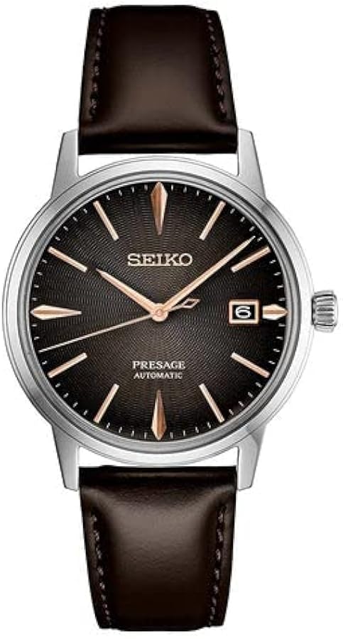 Amazon | SEIKO メンズ ブラウンダイヤルレザーバンド 自動巻き腕時計