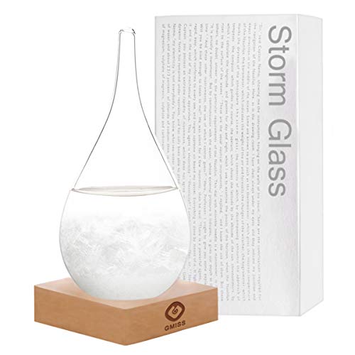 Storm Glass Weather Predictor - Drop-Shaped Forecast Home/Office Desktop Decoration, Christmas Snow
