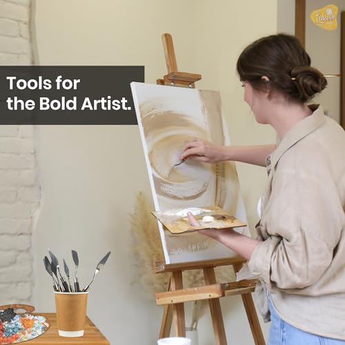 Image of Lakeer Palette Knife Set - 10 Pcs Stainless Steel with Wooden Handle, Ideal for Acrylic, Oil Painting, and Mixed Media Art
