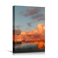 Canvas Wall Art Sunset on Clouds Coastal Orange Photography Relax/Calm Romantics Sunset Warm - 12x18 inches