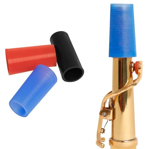 Alto Sax Neck 3Pcs, Multicolour Saxophone Neck Cork Sleeve Replacement, Silicone Case Protector Instead of Cork Sheet for Instrument Accessories, Silicone Sheet Saxophone Instrument Accessories