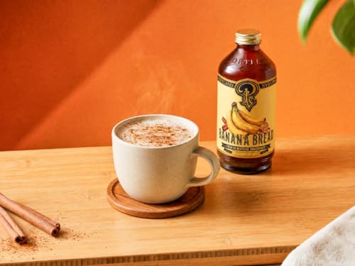 Image of Portland Syrups Banana Bread Syrup, Coffee Syrup & Drink Mixer for Cold Brew, Espresso, Banana Bread Lattes, Cocktails, Mocktails & More, Cafe-Style Beverage Flavoring, 12 oz, 24 Servings (Pack of 1)