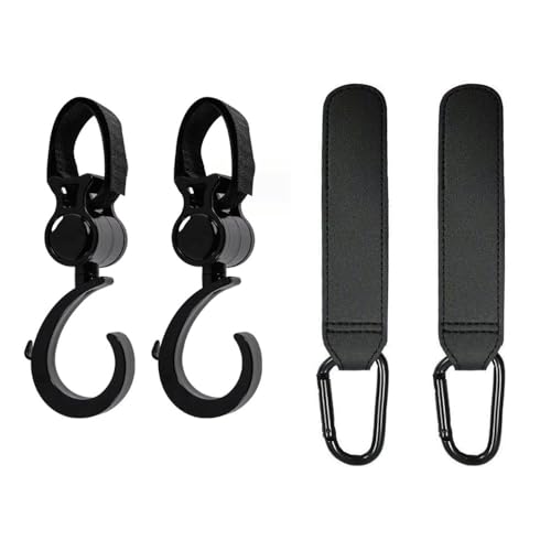 Baby Stroller Hooks,4Pcs Durable Stroller Clips for Mommy Bags, Prams & Buggies,Secure & Convenient Stroller Accessory by Rayfarmo,Universal Fit Loop-Hanging Velco Straps for Pram Clips
