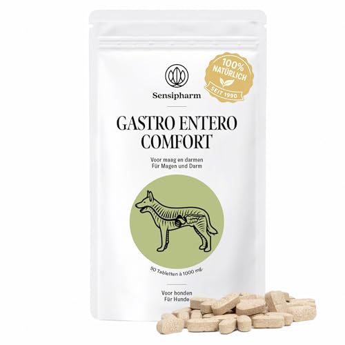 Gastro Entero Comfort Hund – Durchfall Hund, Erbrechen & Magen-Darm-Probleme – pflanzliches Nahrungsergänzungsmittel für Verdauung & Darmflora – 90 Tabletten à 1000 mg – Sensipharm